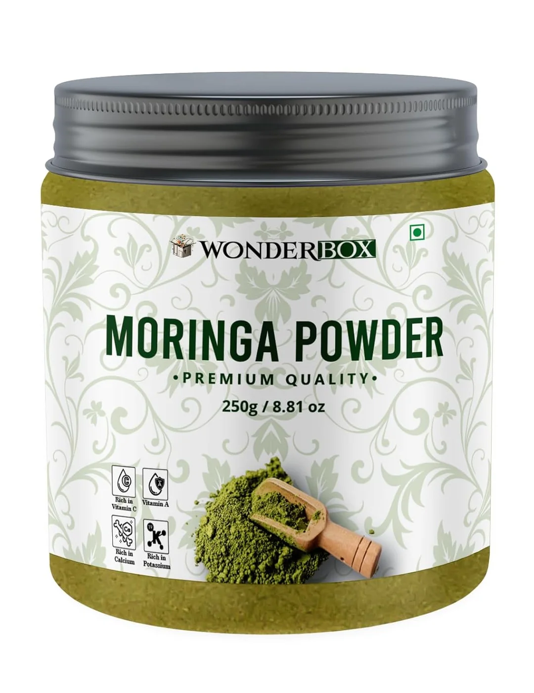 Organic Moringa Powder 250g | 100 Percent Pure Oleifera Leaves | Natural Drumstick Leaf Superfood | Supports Digestion Immunity and Energy | Pack of 1 image 5