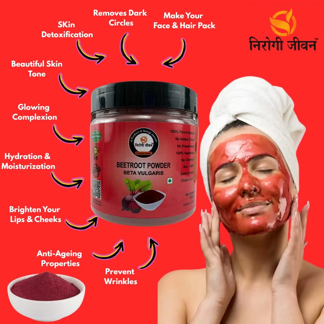 Beetroot Powder 300g | Organic All Natural | Boost Immunity Stamina Skin Hair | Cooking Health Beauty | With Shower Cap Brush Wooden Spoon image 5