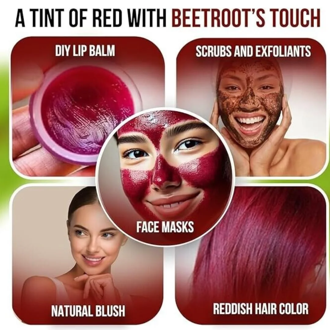 Beetroot Powder 300g | Organic All Natural | Boost Immunity Stamina Skin Hair | Cooking Health Beauty | With Shower Cap Brush Wooden Spoon image 7