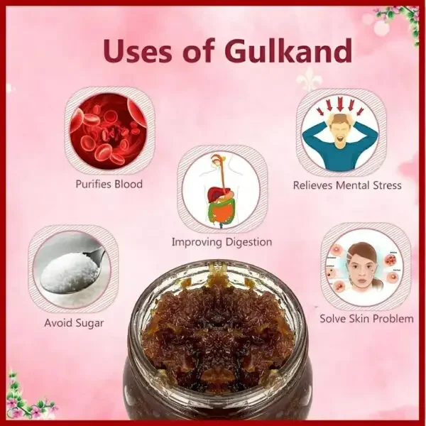 Rose Petal Jam Gulkand | 400 Gram | Natural Ayurvedic Sweet | Summer Health image 4