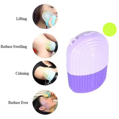 Beauty Ice Roller for Face & Eye | Purple Silicone Reusable Facial Cooling Massager thumbnail 1