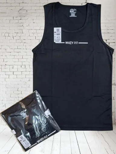 Polyester Gym Vest for Men | Pack of 2 | Black Lightweight Breathable Workout Vests | Size L | Comfortable Fit thumbnail 0