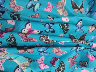 Soft Cotton Printed Fabric | Upholstery and Dress Material | 44 inch Width Twill Cloth Sofa|Curtains| Cushions| Bedcover| Kurti Fabric 1 Meter| Blue