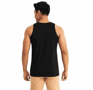 Black Polyester Gym Vest For Men Pack of 1, Size M | Lightweight Breathable Workout Tank | Comfortable Fit for Fitness & Sports thumbnail 1