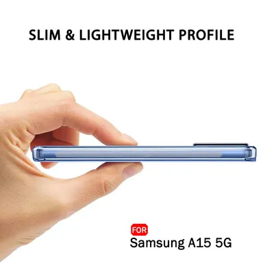 Soft silicone back cover for Samsung Galaxy A15 5G | Ultra Clear Transparent Slim Case |  Dust Plugs & Anti-Slip Grip  thumbnail 3