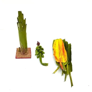 Artificial Banana Plant Pair 54 cm Decorative Showpiece for Home Decor, Navratri Golu Festival Pooja Decoration, Housewarming Gifts Indoor Tropical Faux Greenery thumbnail 2