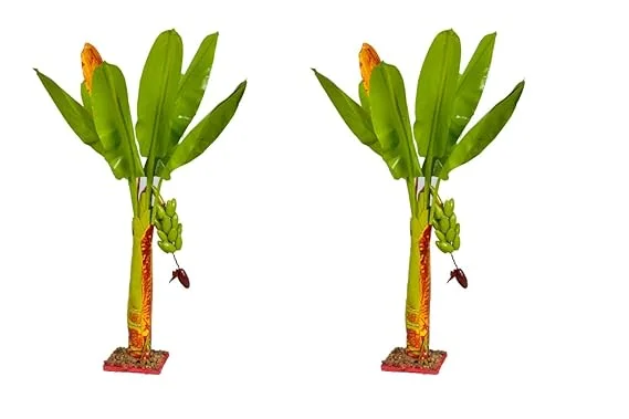 Artificial Banana Plant Pair 54 cm Decorative Showpiece for Home Decor, Navratri Golu Festival Pooja Decoration, Housewarming Gifts Indoor Tropical Faux Greenery image 1