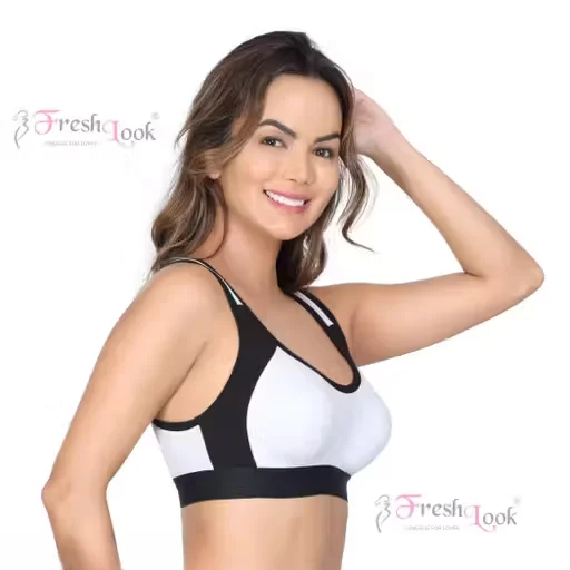 FRESH LOOK Women Sports Bra | Full Coverage, Double Fabric | Non-Padded | Comfortable Activewear image 3