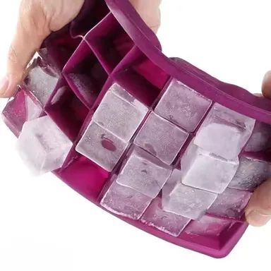 Flexible Ice Cube Tray | BPA-Free Silicone Ice Tray | 24-Cube Mould for Ice & Chocolate & Jelly | Multipurpose Freezer Use | Dishwasher Safe | Reusable thumbnail 2