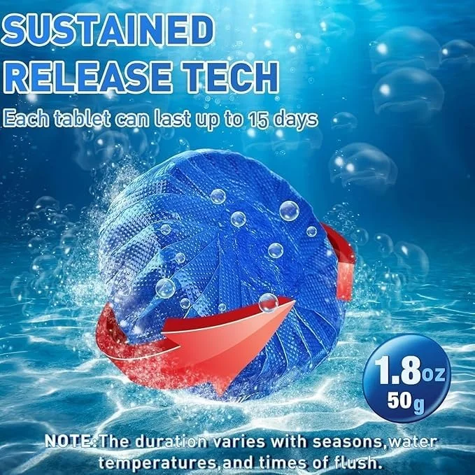 Vrutwa Automatic Flush Toilet Bowl Cleaner Tablets In-Cistern Marine | 250g Pack of 10 image 2
