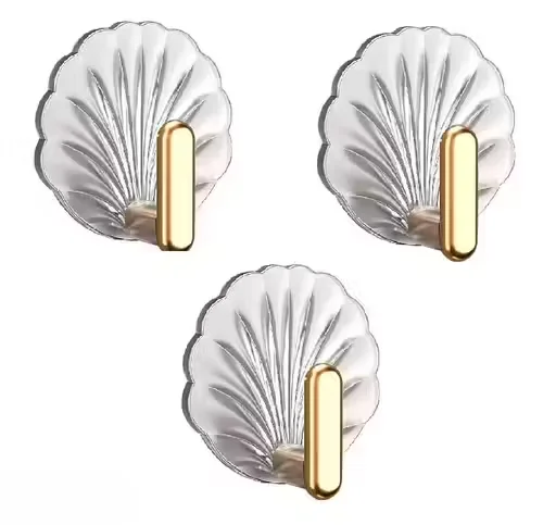 Decorative Wall Self Adhesive Hooks | Punch Free Adhesive Door Hooks for Hanging Heavy Duty | 3PCS | Waterproof | Multi-Purpose Hooks for Bathroom & Living Room & Bedroom image 1