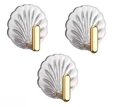 Decorative Wall Self Adhesive Hooks | Punch Free Adhesive Door Hooks for Hanging Heavy Duty | 3PCS | Waterproof | Multi-Purpose Hooks for Bathroom & Living Room & Bedroom