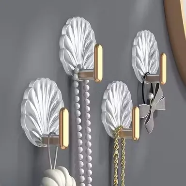 Decorative Wall Self Adhesive Hooks | Punch Free Adhesive Door Hooks for Hanging Heavy Duty | 3PCS | Waterproof | Multi-Purpose Hooks for Bathroom & Living Room & Bedroom thumbnail 1