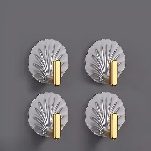 Self-Adhesive Heavy Duty Kitchen Wall Hooks | Nail-Free Sticky Hangers | Multipurpose Utility Hooks | 8-Pack | Silver Metallic image 2