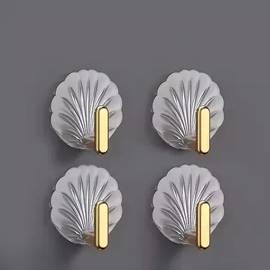 Self-Adhesive Heavy Duty Kitchen Wall Hooks | Nail-Free Sticky Hangers | Multipurpose Utility Hooks | 8-Pack | Silver Metallic thumbnail 1