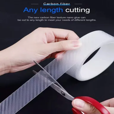 Vrutwa High Gloss Anti Scratch Carbon Fiber Paint Protection Film Tape for Car | Waterproof Door Edge Guard Strip | Transparent White | Anti-Dust Protection thumbnail 2