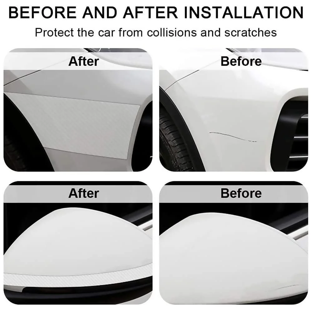 Vrutwa High Gloss Anti Scratch Carbon Fiber Paint Protection Film Tape for Car | Waterproof Door Edge Guard Strip | Transparent White | Anti-Dust Protection image 6