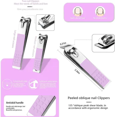 Vrutwa 16 Piece Manicure Set | Stainless Steel Nail Clippers Grooming Kit with Case Tweezers Scissors Ear Spoon thumbnail 1