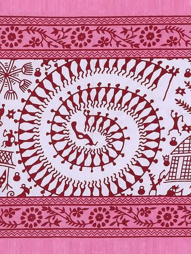 Pure Cotton Double Bed Sheet with 2 Pillow Covers | Vibrant & Elegant Ethnic Motifs Print | Classic Home Linen for Bedroom Décor | Double Size thumbnail 1