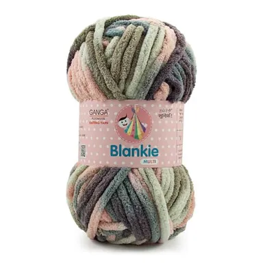 Ganga Acrowools Chenille Yarn| Super Soft Blankie 100gm Each |Pack of 4| Multicolor| DIY Knitting Crochet | Baby and Home Crafts thumbnail 0