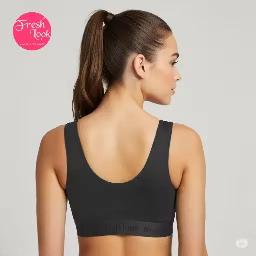Women's Sports Bra Combo | Non-Padded | Comfortable | Stylish | Gym | Yoga & Running Pack of 2 | Green & Black | 38 B image 3