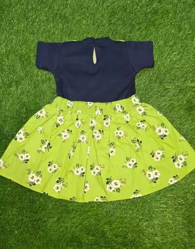 Girls Green Floral Suspender Skirt Set | Cotton Toddler Dress 1–2 Years thumbnail 1