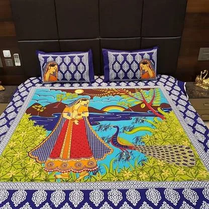 Cotton King Flat 230 TC Floral Bedsheet | Soft Breathable Cotton | King Size | Premium Summer Bedding image 2