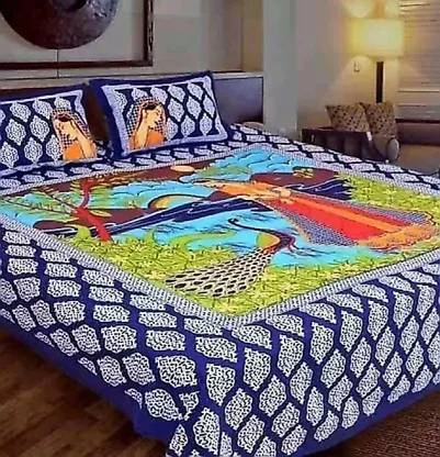 Cotton King Flat 230 TC Floral Bedsheet | Soft Breathable Cotton | King Size | Premium Summer Bedding image 1