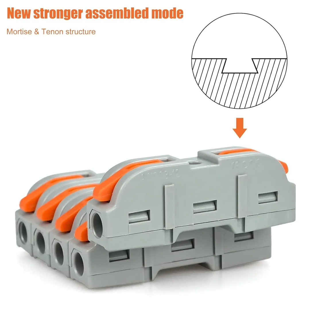 Vrutwa 34 Pcs Wire Connector Universal Circuit Terminals with SPL-1 Clamp and 4 mm² Conductor image 2