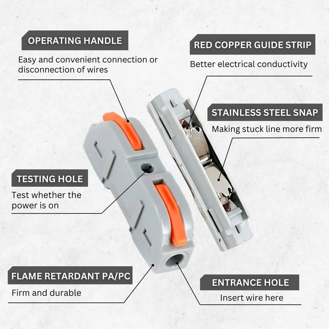 Vrutwa 34 Pcs Wire Connector Universal Circuit Terminals with SPL-1 Clamp and 4 mm² Conductor image 3