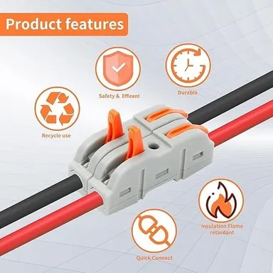 Vrutwa 34 Pcs Wire Connector Universal Circuit Terminals with SPL-1 Clamp and 4 mm² Conductor thumbnail 4