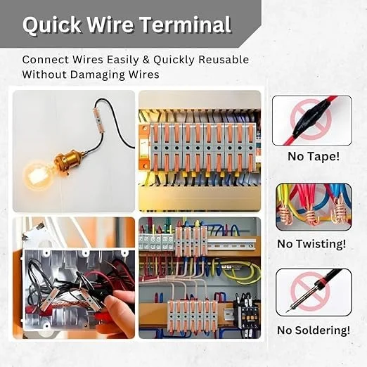Vrutwa 34 Pcs Wire Connector Universal Circuit Terminals with SPL-1 Clamp and 4 mm² Conductor image 6