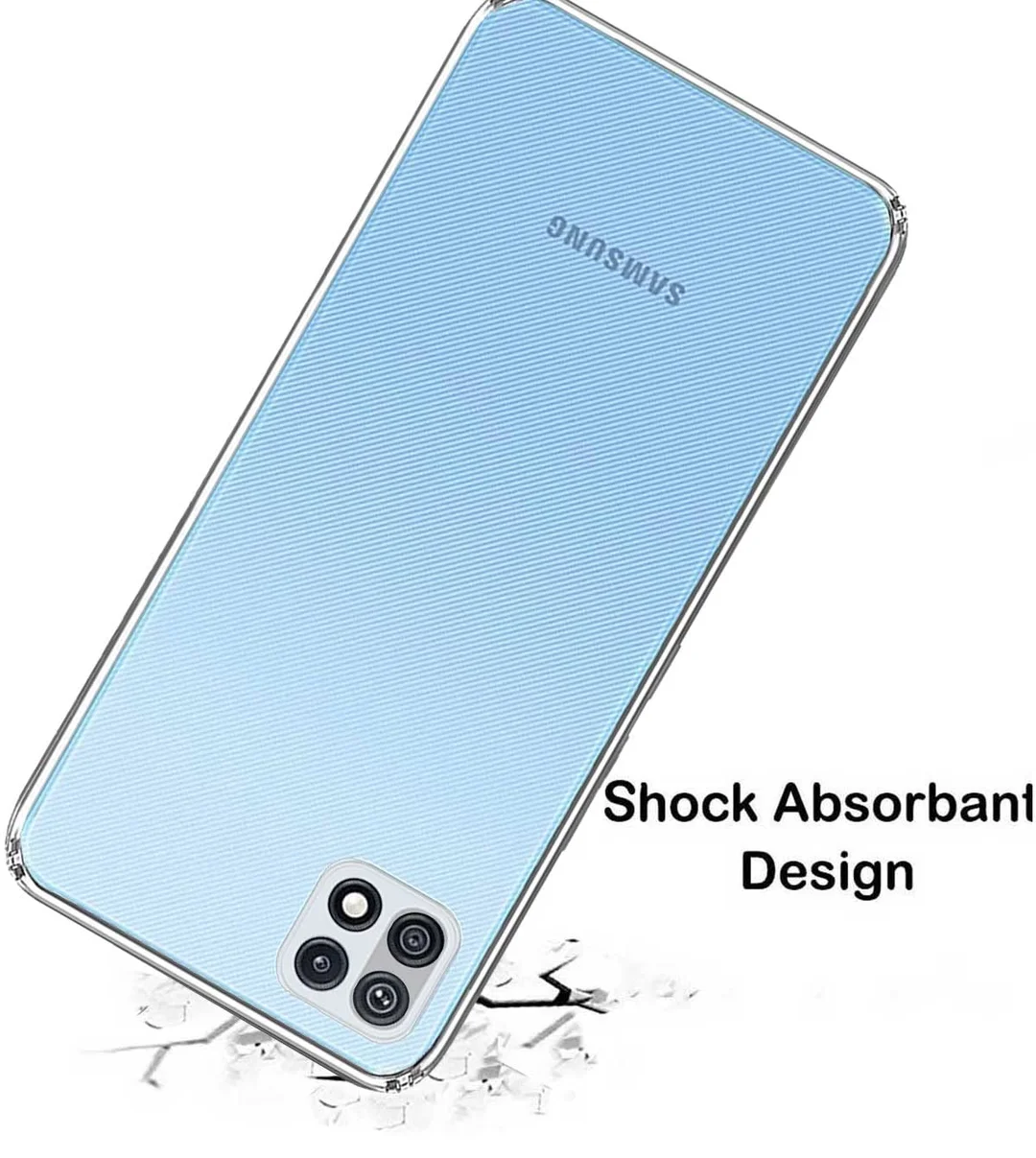 Samsung Galaxy F42 5G | A22 5G | Soft Flexible Silicone Back Cover | Transparent Case | Slim Fit image 2