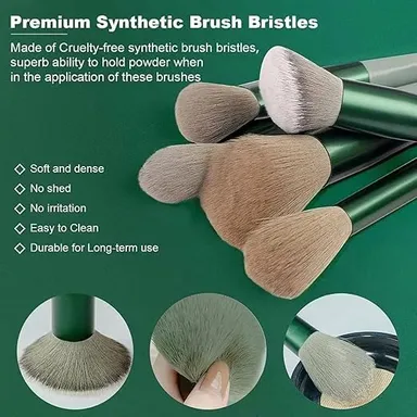 Vrutwa 13 Pcs Makeup Brushes Set | Foundation | Powder | Concealer | Eyeshadow | Blush | Highlighter | Eyebrow | Multicolor thumbnail 4