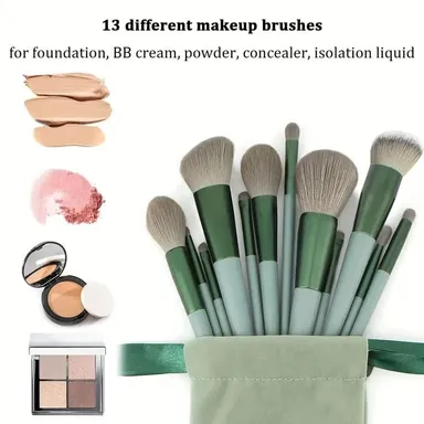 Vrutwa 13 Pcs Makeup Brushes Set | Foundation | Powder | Concealer | Eyeshadow | Blush | Highlighter | Eyebrow | Multicolor thumbnail 7