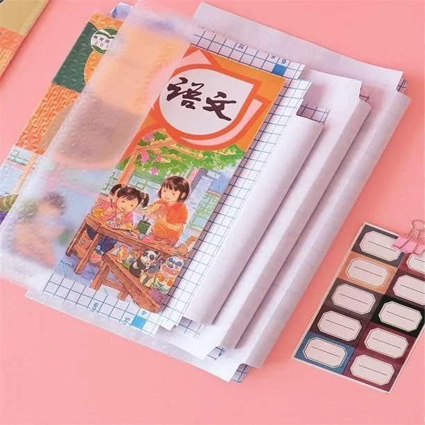Vrutwa 30 Pcs Transparent Paper Sticker Book Cover Film Clear Matte Waterproof Self-Adhesive Sheets image 2