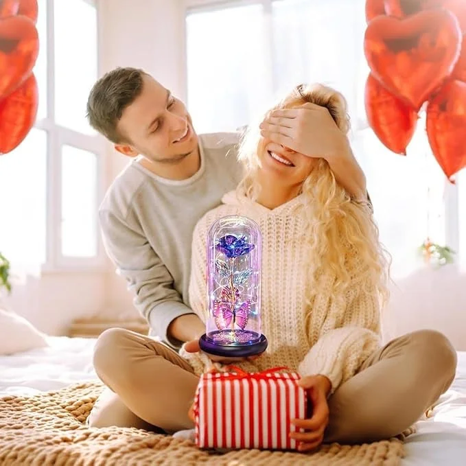 Vrutwa Galaxy Glass Rose with LED Light |Butterfly |  Romantic Gift image 5