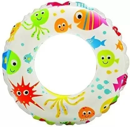 Vrutwa Swim Ring | 6 to 10 Years Beach Float | Swimming Floats | Swim Tube for Kids | Swimming Learning Ring | Multicolor | 1 Pc | 24 Inch image 1