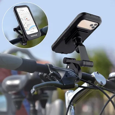 Waterproof Bike Mobile Holder Rotation Universal Motorcycle & Bicycle Handlebar Phone Mount with Touchscreen Case for  Inch Smartphones Anti-Slip Durable GPS Navigation Stand thumbnail 2