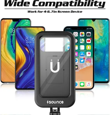 Waterproof Bike Mobile Holder Rotation Universal Motorcycle & Bicycle Handlebar Phone Mount with Touchscreen Case for  Inch Smartphones Anti-Slip Durable GPS Navigation Stand thumbnail 4