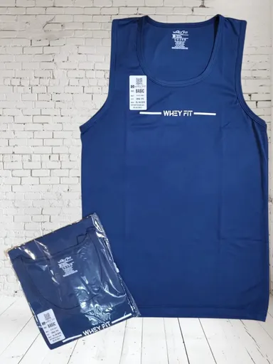 Polyester Gym Vest For Men XL Size (Blue) Pack of 2 | Breathable Lightweight Activewear thumbnail 0