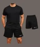Black Polyester Men's Shorts Pack of 2 | Breathable, Lightweight M Size, Gym & Casual Use image 1