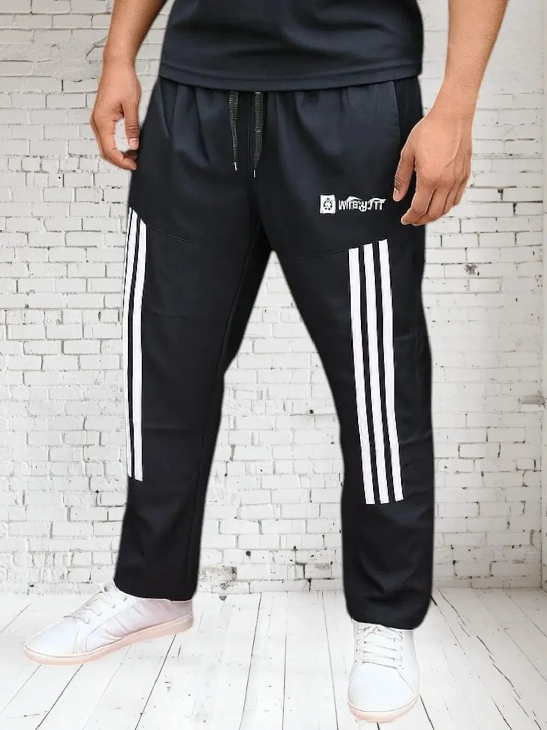 Black Polyester Men's Trackpants Pack of 1 | Comfortable M Size, Gym & Casual Wear image 1