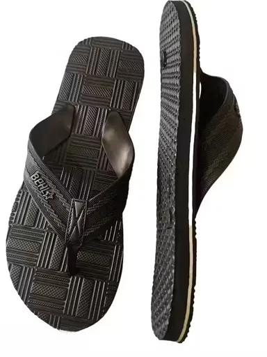 Hawai Men Flip Flops Black IND-8 | Lightweight Durable Rubber Non-Slip Slippers | men’s casual footwear thumbnail 2