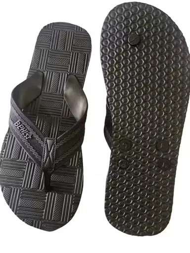 Hawai Men Flip Flops Black IND-10 | Stylish Lightweight Durable Rubber Slippers | lightweight casual slippers  thumbnail 1