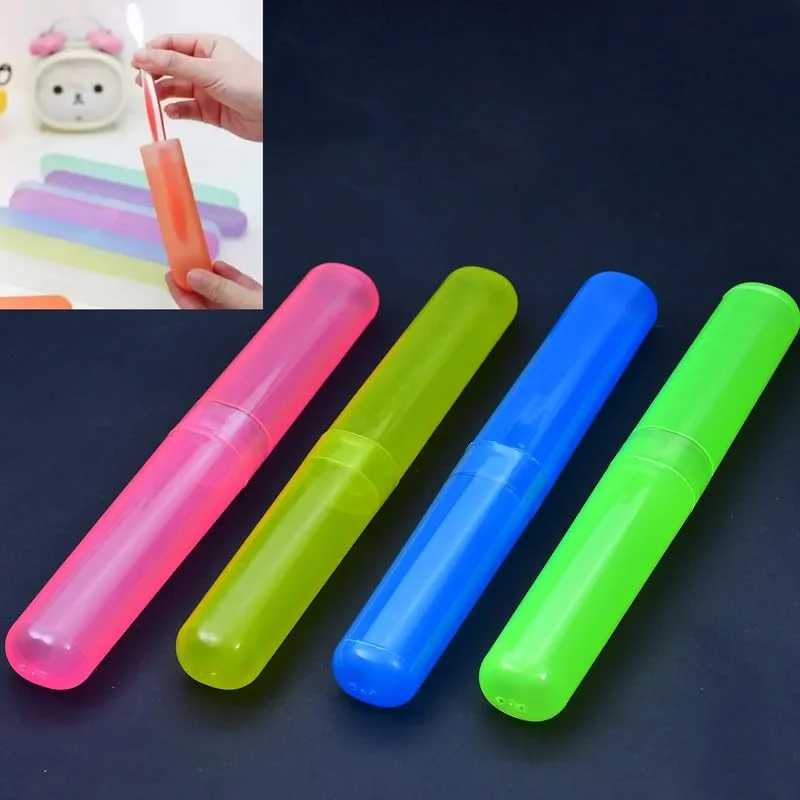 4-Piece Anti-Bacterial Plastic Toothbrush Cover Set | Durable Travel Holder Case BPA-Free image 1