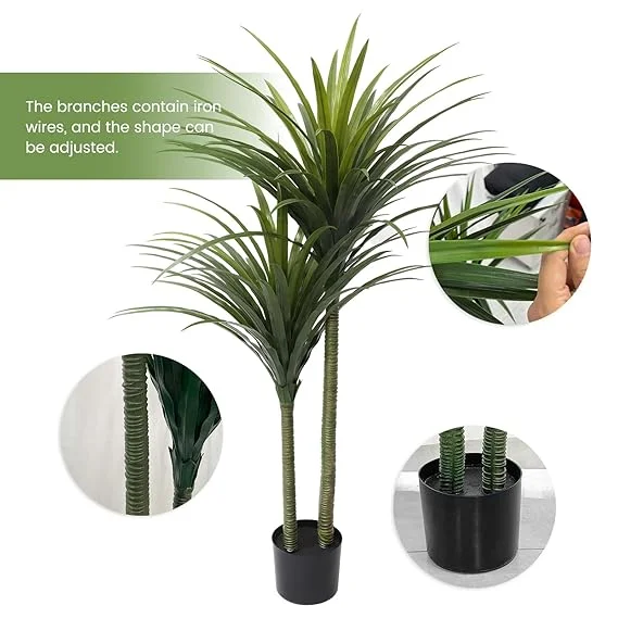 Artificial Banana Plant 35 Leaves with Plastic Pot Premium Lifelike Indoor Tropical Décor for Living Room Office Home Entrance Hall Patio Green Faux Tree image 3