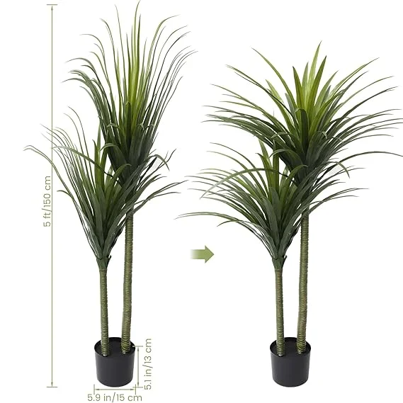 Artificial Banana Plant 35 Leaves with Plastic Pot Premium Lifelike Indoor Tropical Décor for Living Room Office Home Entrance Hall Patio Green Faux Tree image 4