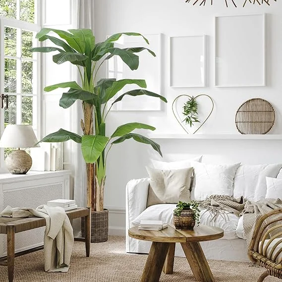 Artificial Banana Plant 35 Leaves with Plastic Pot Premium Lifelike Indoor Tropical Décor for Living Room Office Home Entrance Hall Patio Green Faux Tree image 1