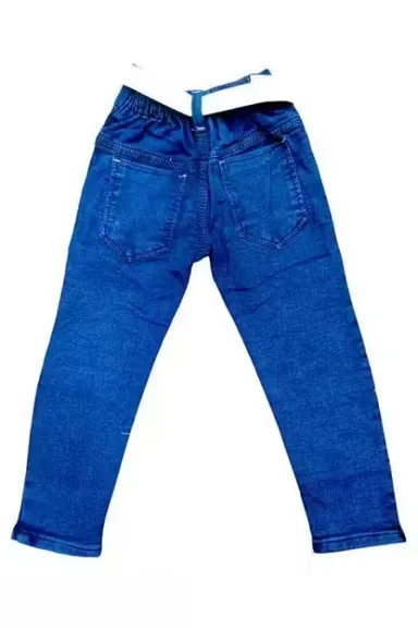 Trendy Blue Straight Jeans Kids 14-15 Years | Comfortable Denim with Fashion Belt | kids jeans with buckle thumbnail 1